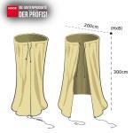 Winterschutzhaube PRO XXXL 200x300cm (BXH) 2 Reißverschlüsse, 2 Zugseile, beige 70g/m² – Bild 5