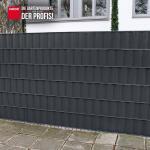 Sichtschutzstreifen PVC Zaunblende 0,19x35 m Basic 450 gr/m² inkl. 25 Klemmschienen Farbe anthrazitgrau (RAL 7016) – Bild 3