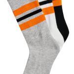 Socken Gr. 43-46 STRIPES 3er Set Schwarz / Weiß / Grau