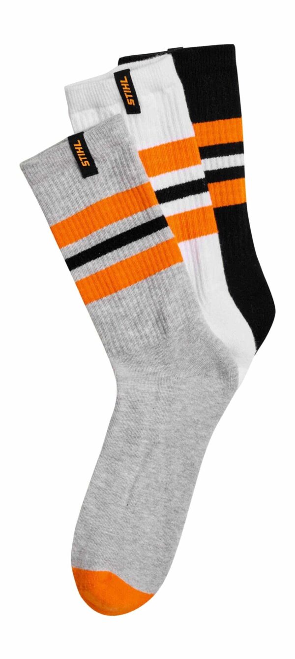 Socken Gr. 43-46 STRIPES 3er Set Schwarz / Weiß / Grau