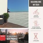 Balkonblende mit Ösen Sichtschutz Balkon ca. Größe 0,90x3 m Farbegrün / weiß – Bild 5