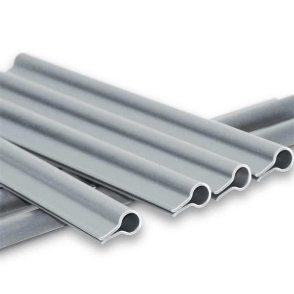 15 Premium Klemmschienen für Sichtschutzstreifen Farbe hellgrau ~RAL 7040