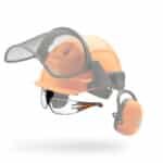 Integrierte Helmbrille transparent