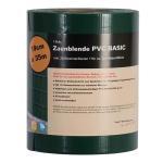 Sichtschutzstreifen PVC Zaunblende 0,19x35 m Basic 450 gr/m² inkl. 25 Klemmschienen Farbe grün (RAL 6005)